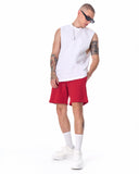 Men's Basic Fleece Sport Shorts In Red (6)