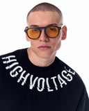 Men's Oversized Collar Screen Printed Black Heavy T-Shirt (8)