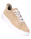 SOSi Beige Genuine Leather Casual Sneakers for Men (2)