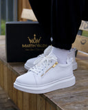 Chunky Sneakers Gold Zipper Designer Shoes White