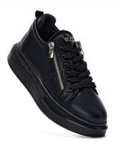 Chunky Sneakers Designer Zipper Shoes Black (4)