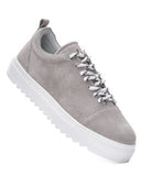 Men’s Low Top Sneakers Genuine Leather Shoes Grey (4)