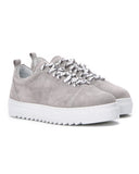 Men’s Low Top Sneakers Genuine Leather Shoes Grey (2)
