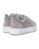Men’s Low Top Sneakers Genuine Leather Shoes Grey (3)