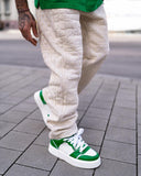 Men's Bicolor High Sneakers in Green-White (7)