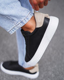 Bobe Suede Belted New Sneakers Black Beige (6)