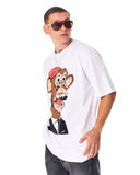 Men's Monkey Printed Oversized White T-shirt (4)