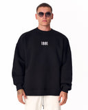 1881 Embroidered Oversized Black Sweatshirt