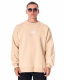 1881 Embroidered Oversized Beige Sweatshirt