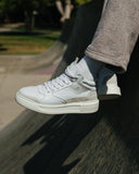 Men's High Top White Leather Chunky Sneakers (6)