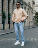 Light Washed Straight Jeans in Ice Blue