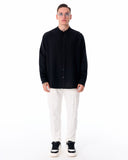 Mandarin Neck Oversized Linen Black Shirt (10)
