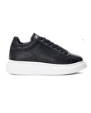 Woman Mega Side-Mesh Sneakers in Black-White