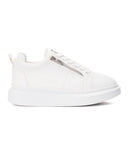 Women's Chunky Sneakers with Zippers in White