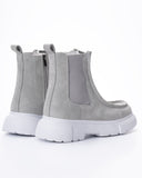 Grey Suede Slip On Genuine Leather Boots For Men (3)
