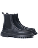 Black Suede Slip On Genuine Leather Boots For Men