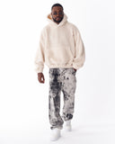 Beige Plush Hoodie With Embroidery Print (15)