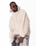 Beige Plush Hoodie With Embroidery Print (16)