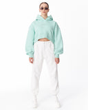 Women's Oversized Crop Hoodie Mint Green (7)