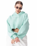 Women's Oversized Crop Hoodie Mint Green (2)