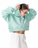 Women's Oversized Crop Hoodie Mint Green (6)