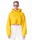 Women's Oversized Crop Hoodie Yellow (2)