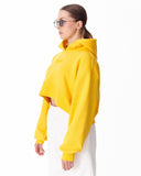 Women's Oversized Crop Hoodie Yellow (3)