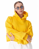 Women's Oversized Crop Hoodie Yellow (5)