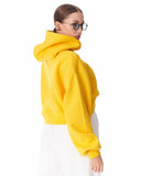 Women's Oversized Crop Hoodie Yellow (7)