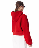 Women's Oversized Crop Hoodie Red (3)