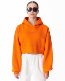 Women's Oversized Crop Hoodie Orange (2)