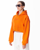 Women's Oversized Crop Hoodie Orange (3)