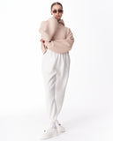 Women's Oversized Crop Hoodie Beige (6)