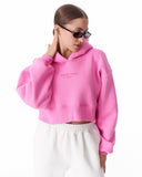 Women's Oversized Crop Hoodie Pink (2)