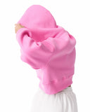 Women's Oversized Crop Hoodie Pink (7)