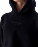 Women's Oversized Crop Hoodie Black (5)