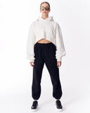 Women's Oversized Crop Hoodie White (11)