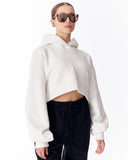 Women's Oversized Crop Hoodie White (3)