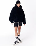 Women's Oversized Plush Hoodie in Black (9)
