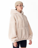 Women's Oversized Plush Hoodie in Beige (3)