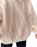Women's Oversized Plush Hoodie in Beige (10)