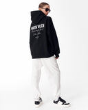 "Slogan" Puff Printed Women's Extra Oversized Hoodie Black (8)