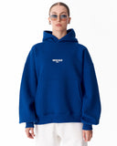 "Slogan" Puff Printed Women's Extra Oversized Hoodie Blue (2)