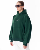 "Slogan" Puff Printed Women's Extra Oversized Hoodie Green (3)