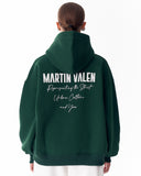 "Slogan" Puff Printed Women's Extra Oversized Hoodie Green (7)