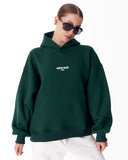 "Slogan" Puff Printed Women's Extra Oversized Hoodie Green (10)