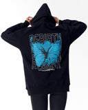 Women Butterfly Rebirth Oversized Black Hoodie (9)