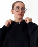 '777' Women's Oversized Designer Sweatshirt in Black (10)