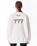 '777' Women's Oversized Designer Sweatshirt in White (8)
