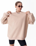 '777' Women's Oversized Designer Sweatshirt in Beige (2)